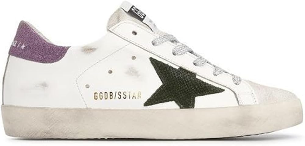 White Leather Sneakers for Men Retro Lace-up Sport Shoes Casual Lightweight Flat Trainers