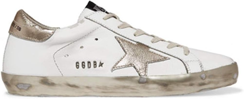 Women's Low Top Leather Casual Sneakers - Gold