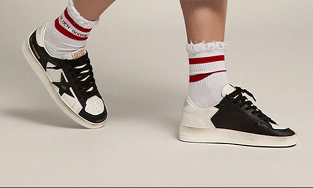 Retro Womens Walking Sneakers Comfortable Minimalist Low Trainers Casual Breathable Leather Sport Shoes
