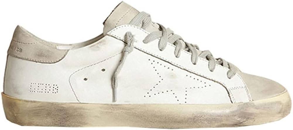 Retro Sneakers for Men Popular Hard-Wearing Trainers Outdoor Walking Flat Sport Shoes - White