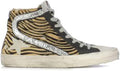Women's France Leather Trainers Sneakers Cacual Shoes High Top Slide - Tiger
