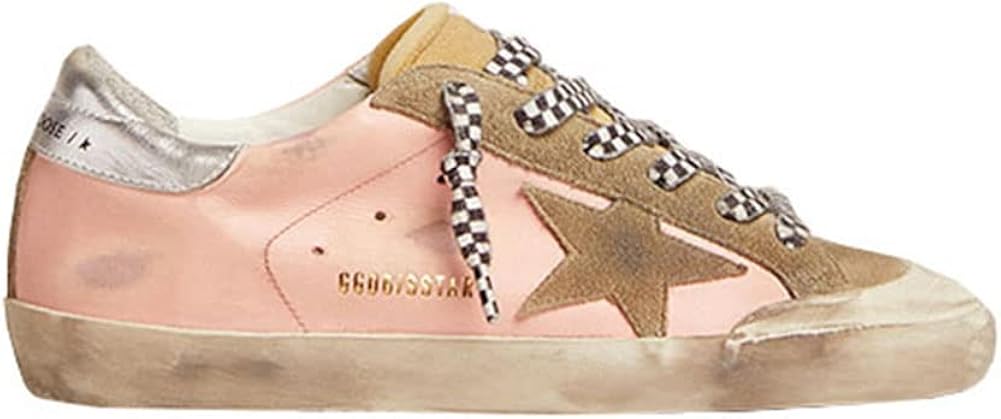 Women's Fashion Sneakers Soft Comfortable Non-Slip Leather Trainers Walking Sport Shoes - Pink