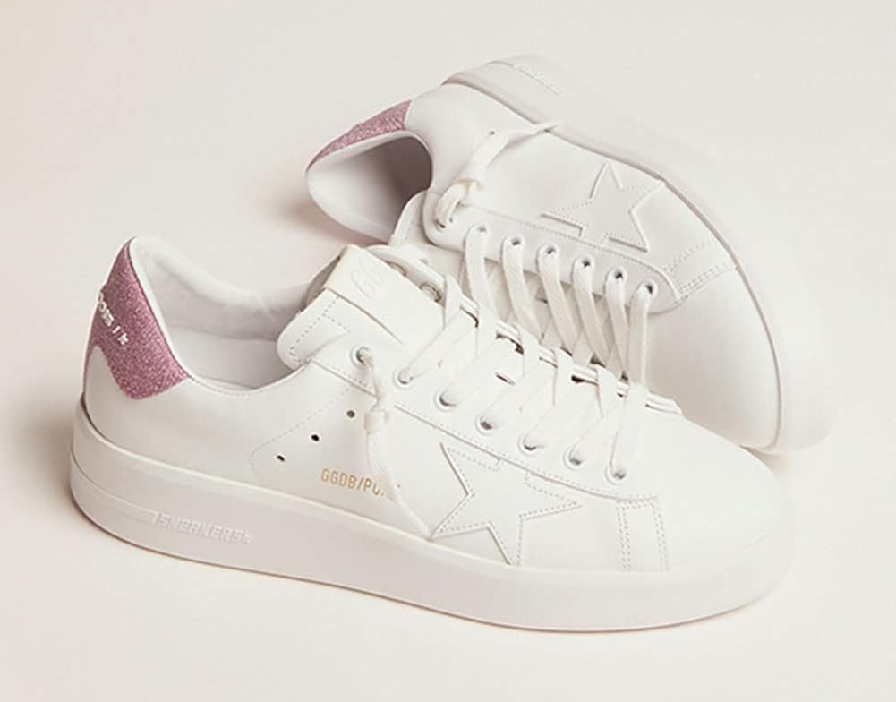 Sneakers for Women Minimalist Leather Trainers Comfortable Hard-Wearing Outdoor Low-top Sport Shoes
