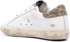 White Leather Sneakers for Men Retro Lace-up Sport Shoes Casual Lightweight Flat Trainers - Purple