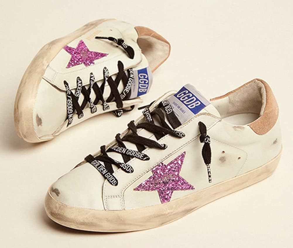White Leather Sneakers for Women Classic Flat Trainers Retro Comfortable Lace-up Sport Shoes