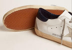 Sneakers for Women Trendy Retro Leather Soft Trainers Breathable Hard-Wearing Rubber Sport Shoes