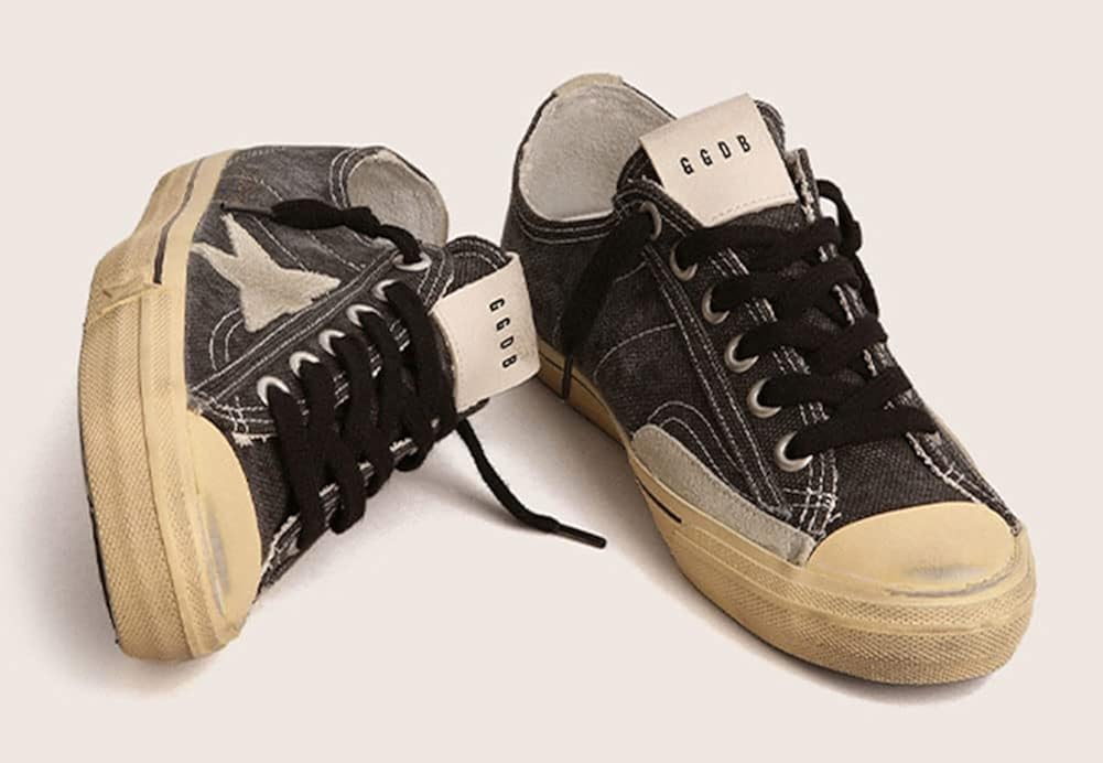 Retro Sneakers for Men Casual Lace-up Lightweight Sport Shoes Rubber Flat Trainers