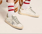 Casual Sneakers for Men Leather Outdoor Trainers Comfortable Hard-Wearing Low Sport Shoes