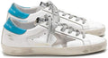 Men's Trainers Sneakers Non-Slip Leather Lace Up Casual Shoes Slide - Lake Blue