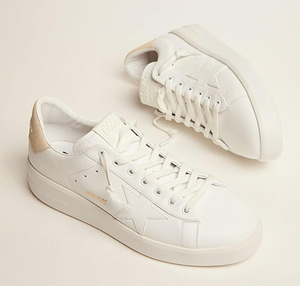 Mens Shoes Sneakers White Non-Slip Trainers Casual Comfortable Lace-up Sport Shoes