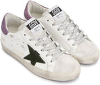 White Leather Sneakers for Women Retro Lace-up Sport Shoes Casual Lightweight Flat Trainers