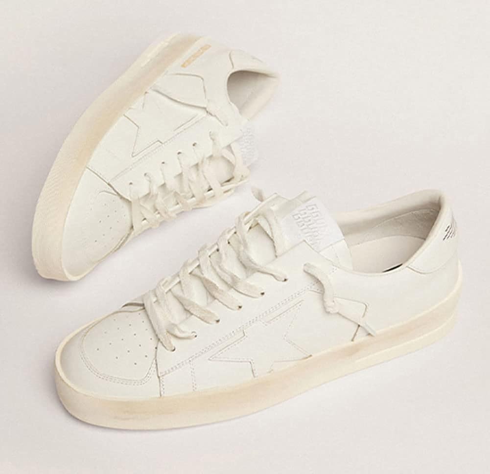 Retro Womens Walking Sneakers Comfortable Minimalist Low Trainers Casual Breathable Leather Sport Shoes