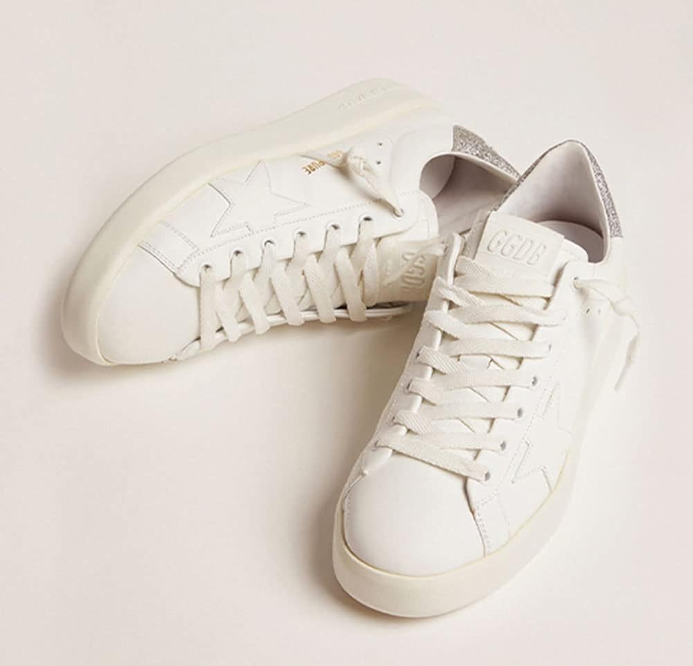 Sneakers for Women Minimalist Leather Trainers Comfortable Hard-Wearing Outdoor Low-top Sport Shoes