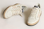 White Leather Sneakers for Women Walking Sport Shoes Hard-Wearing Outdoor Flat Trainers