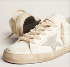 Dress Sneakers Women Retro Flat Trainers Casual Comfortable Leather Lace-up Sport Shoes New