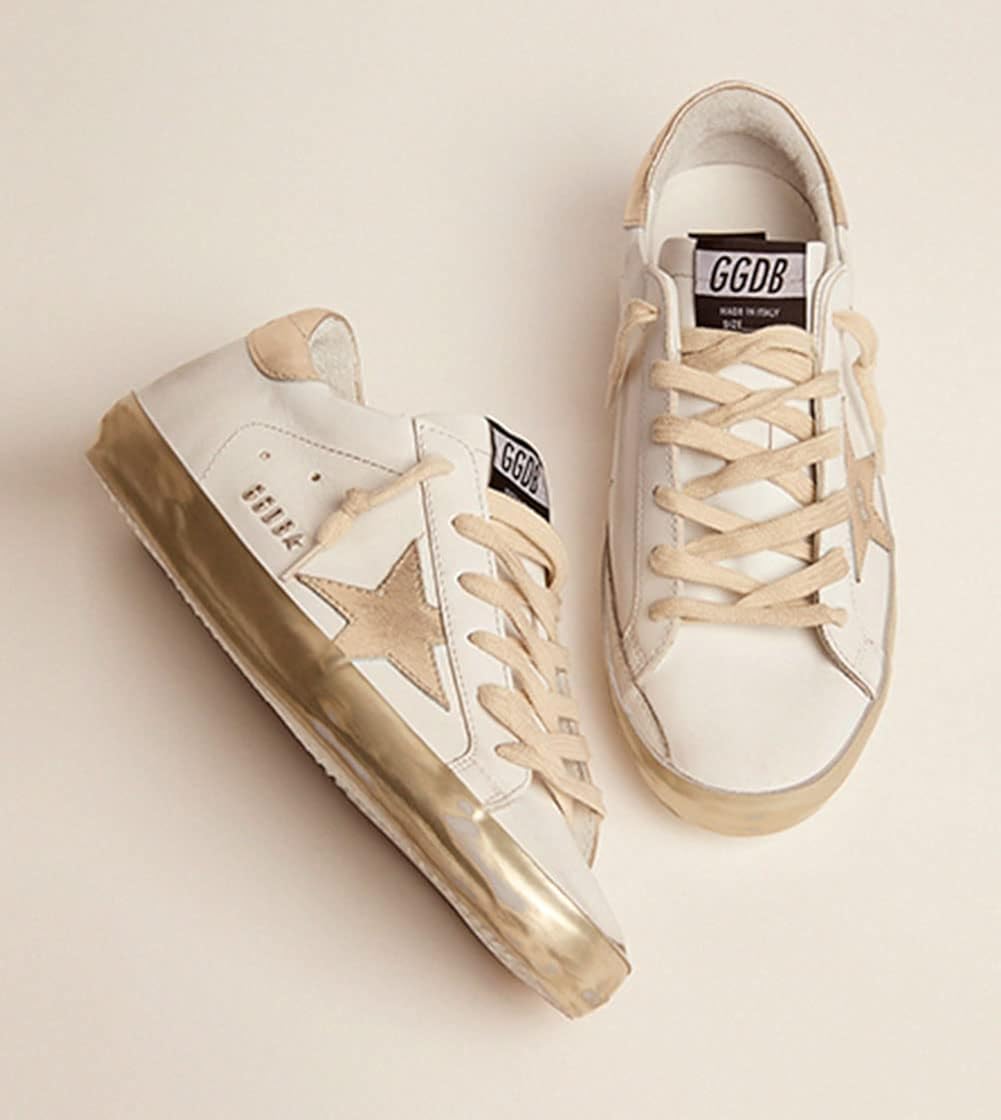 Sneakers for Women Leather Walking Lace-up Flat Trainers Retro Comfortable Non-Slip Sport Shoes