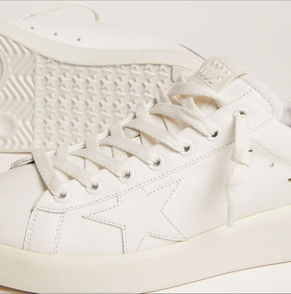 Sneakers for Women Minimalist Leather Trainers Comfortable Hard-Wearing Outdoor Low-top Sport Shoes
