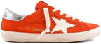 Casual Shoes Womens Lace Up Leather Trainers Sneakers Low Top Slide - Orange