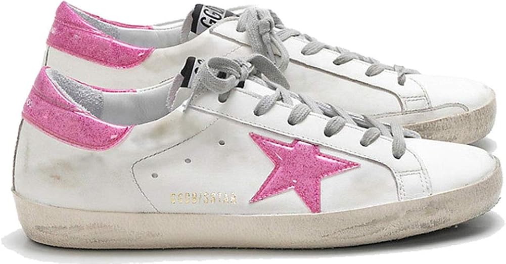 Women's Trainers Sneakers Leather Casual Walking Shoes Super Star Slide - Dark Pink