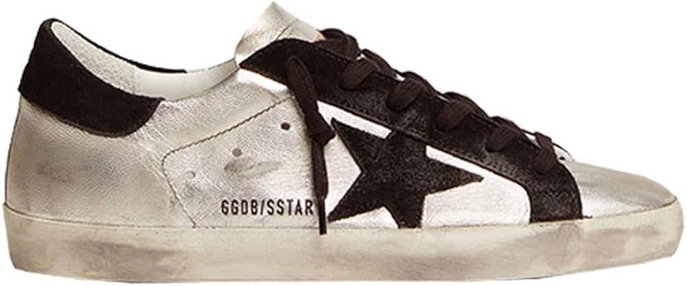 Men's Fashion Sneakers Leather Outdoor Low Flat Trainers Retro Breathable Rubber Sport Shoes - Silver