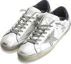 Women's Trainers Sneakers Non-Slip Leather Casual Shoes Low Top Slide - Navy Blue