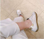 Women's Casual Sneakers Super Star Francy Sports Shoes Golden Shoes