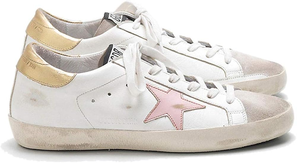 Women's Trainers Sneakers Leather Casual Walking Shoes Super Star Slide - Pink Gold