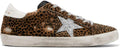 Women's Sports Sneakers Leather Leopard-Print Casual Shoes Slide - Leopard