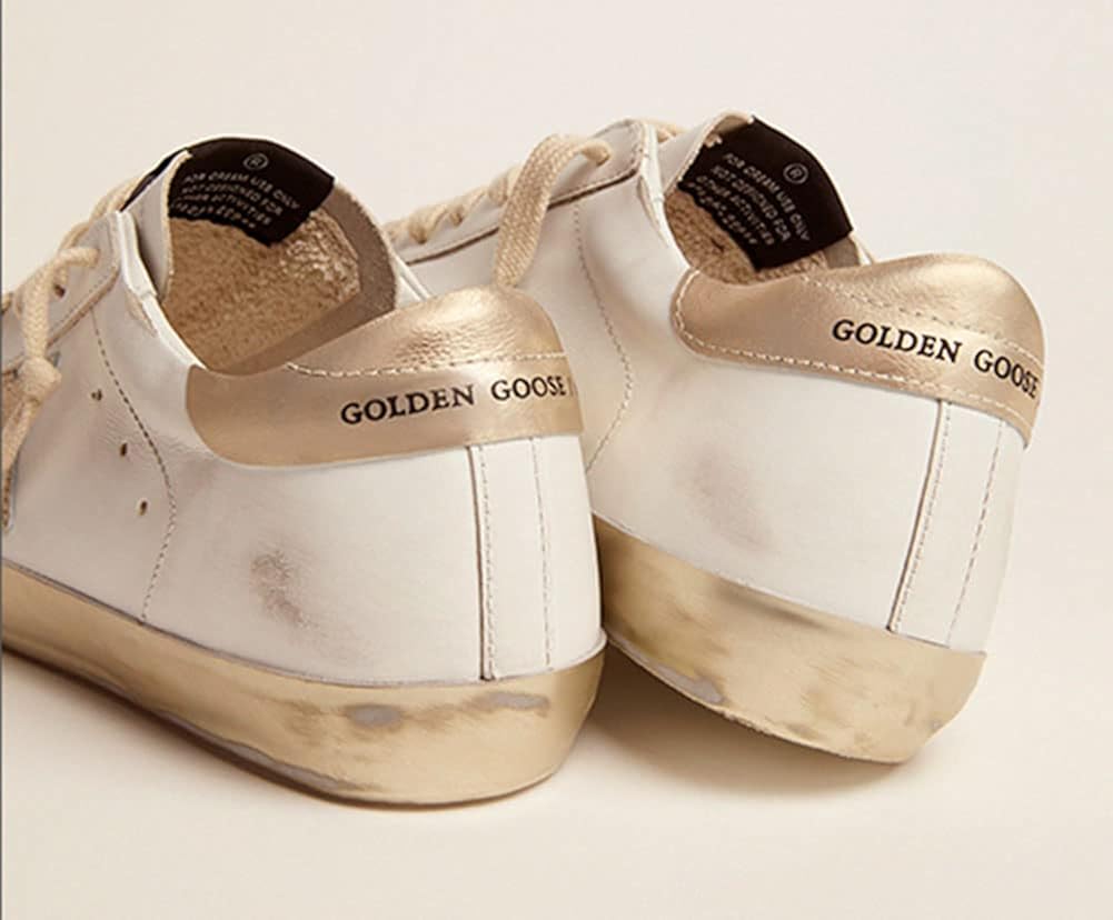 Sneakers for Women Leather Walking Lace-up Flat Trainers Retro Comfortable Non-Slip Sport Shoes