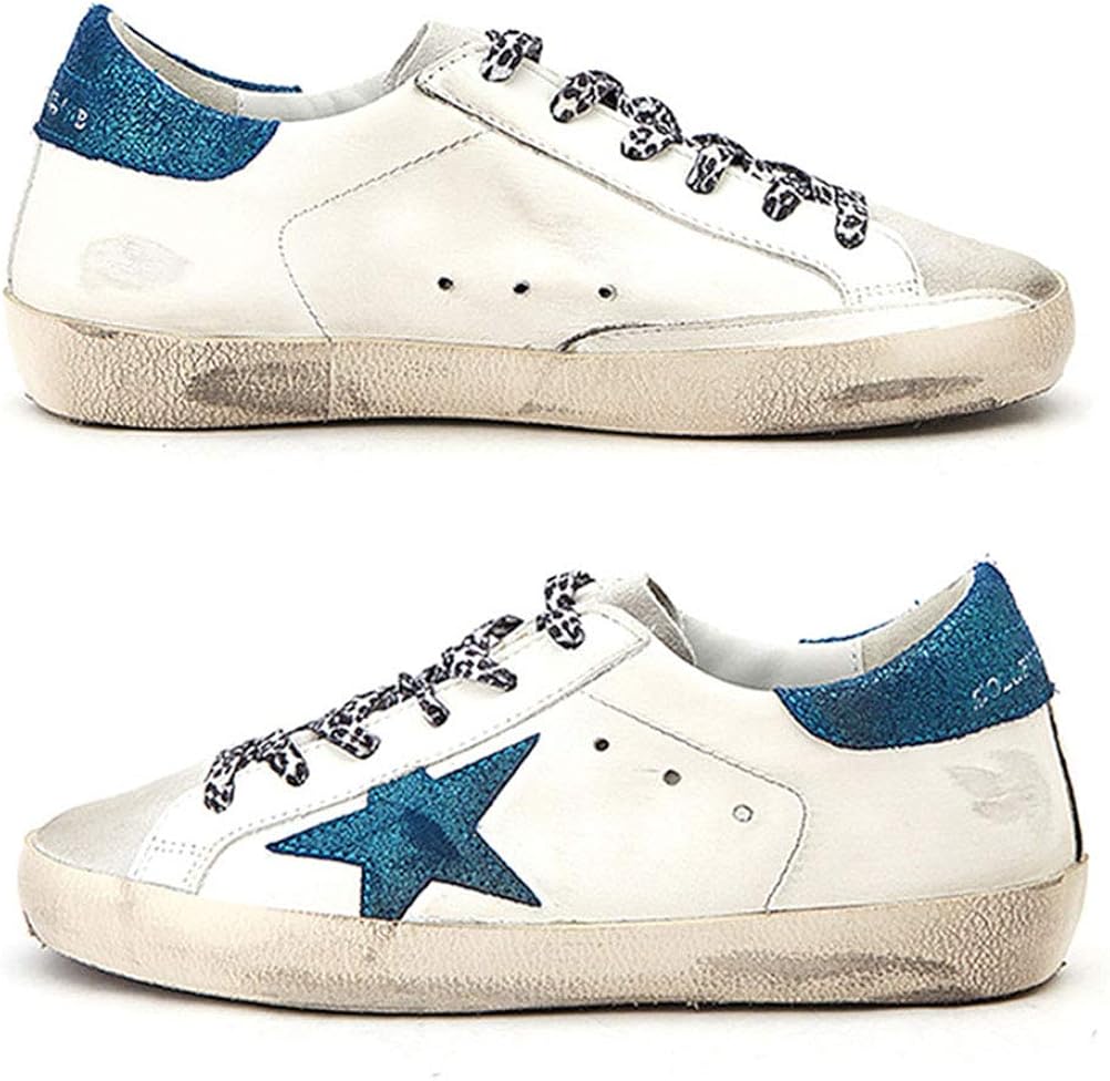 Women's Trainers Sneakers Non-Slip Leather Lace Up Casual Shoes Slide