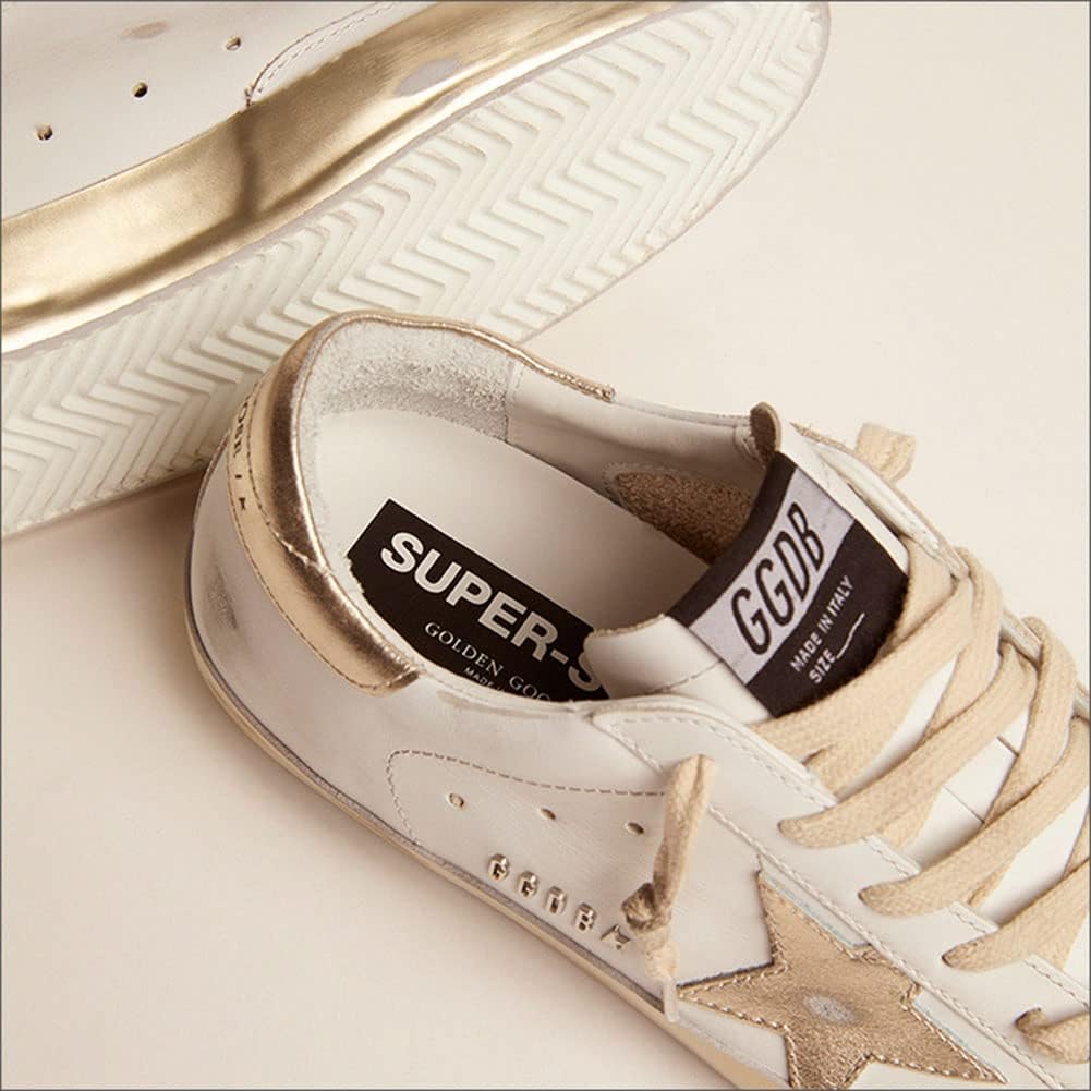 Sneakers for Women Leather Walking Lace-up Flat Trainers Retro Comfortable Non-Slip Sport Shoes