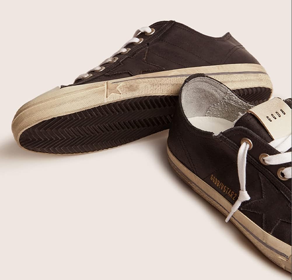 Retro Sneakers for Men Casual Lace-up Lightweight Sport Shoes Rubber Flat Trainers