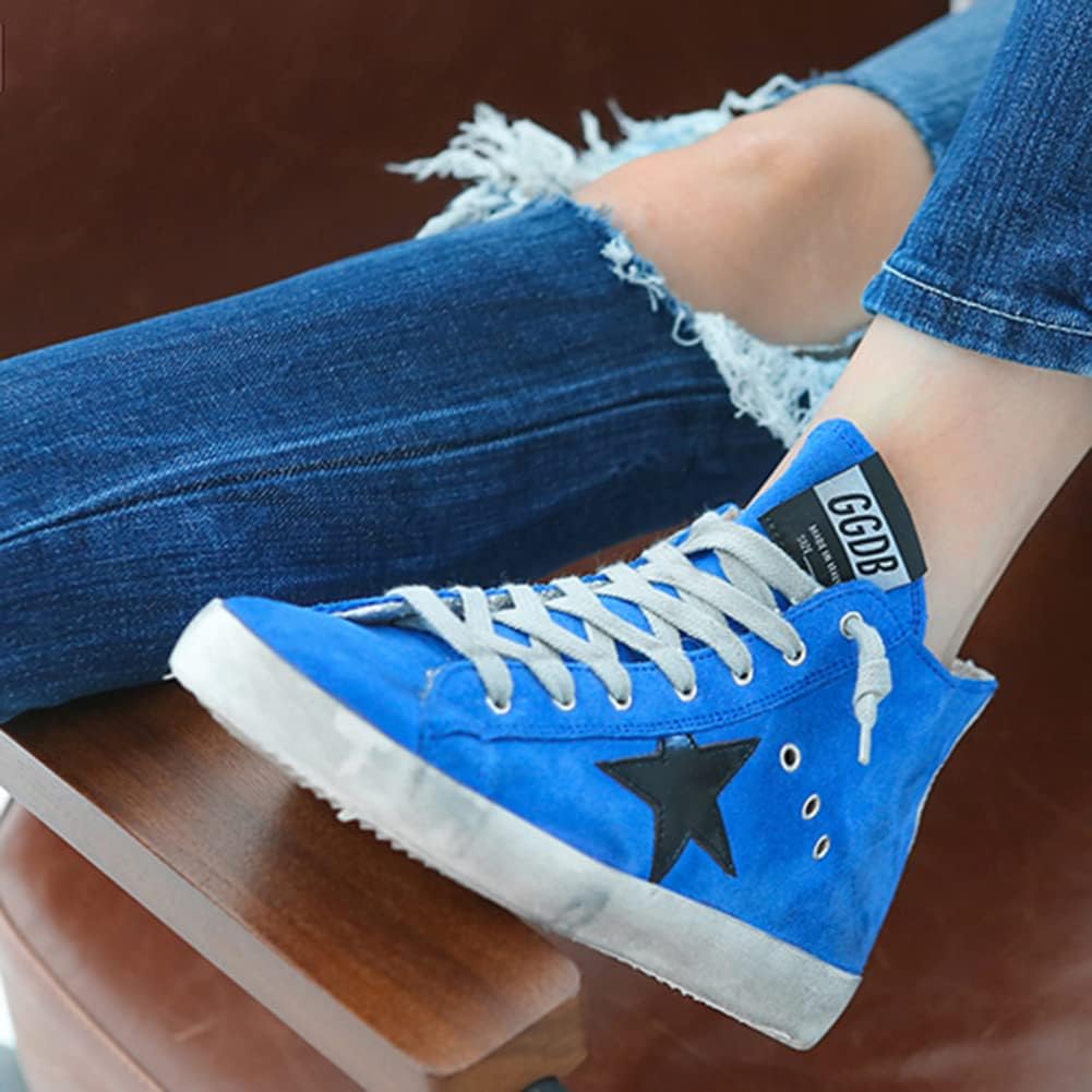 Casual Comfortable Rubber Flat Trainers Mens Walking Sneakers Retro High-top Sport Shoes