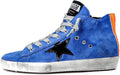 Casual Comfortable Rubber Flat Trainers Mens Walking Sneakers Retro High-top Sport Shoes - Blue