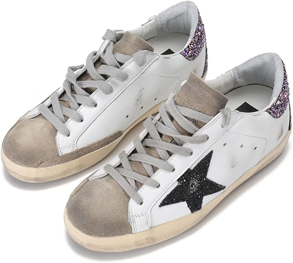 Sneakers for Women Retro Breathable Lightweight Hard-Wearing Sport Shoes Casual Leather Trainers