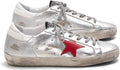 Men's Casual Sports Sneakers Non-Slip Retro Super Star Leather Shoes - Red/Blue Star