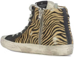 Women's France Leather Trainers Sneakers Cacual Shoes High Top Slide