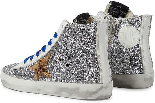 Outdoor Comfortable Flat Sport Shoes Mens High Top Sneakers Fashion Cool Lace-up Trainers - Silver