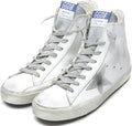 Men's Fashion Sneakers High Top Super Star Lace Up Casual Walking Shoes - White
