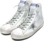 Men's Fashion Sneakers High Top Super Star Lace Up Casual Walking Shoes - White