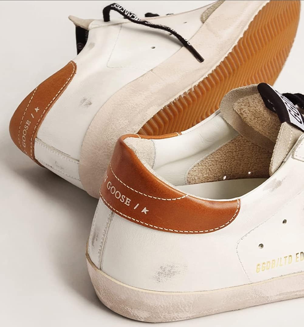 Casual Sneakers for Men Classic Retro Flat Trainers Comfortable Leather Lace-up Sport Shoes