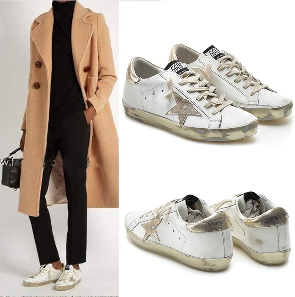 Women's Casual Sneakers Super Star Francy Sports Shoes Golden Shoes