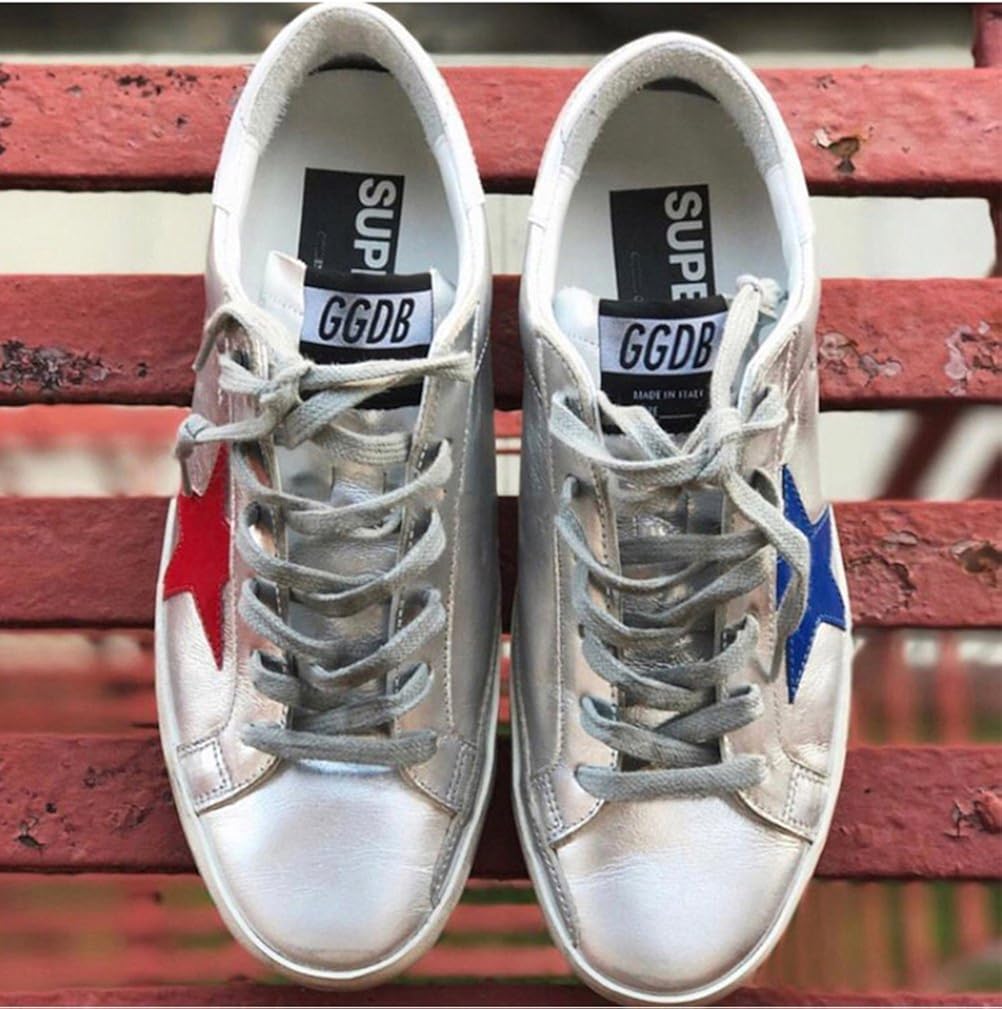 Men's Casual Sports Sneakers Non-Slip Retro Super Star Leather Shoes