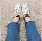 Women's Casual Sneakers Super Star Francy Sports Shoes Golden Shoes